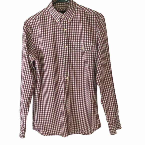 Banana Republic Men's Button Down Collar Long Sleeve Checked Shirt Sz Sm 14-14.5 - Picture 1 of 12